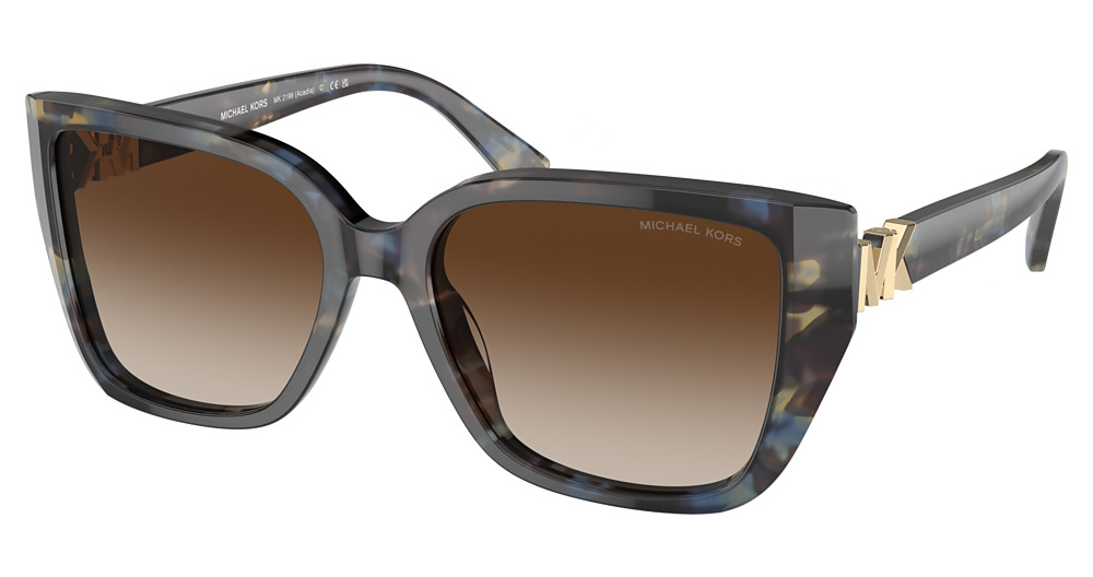 BRIGHT BLUE TORTOISE / BROWN GRADIENT