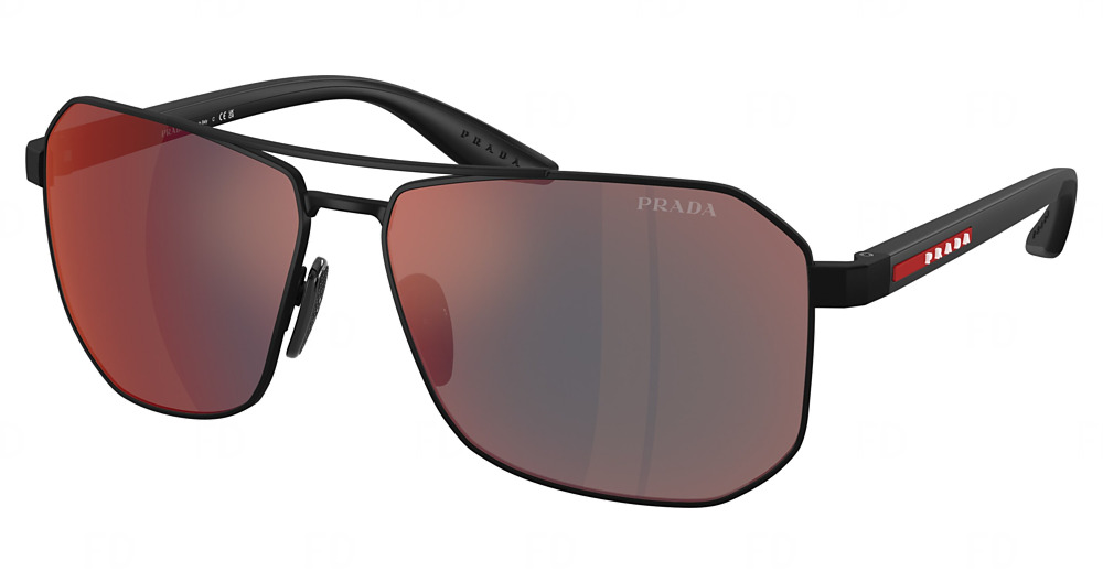 RUBBER BLACK / DARK GREY MIRROR BLUE/RED