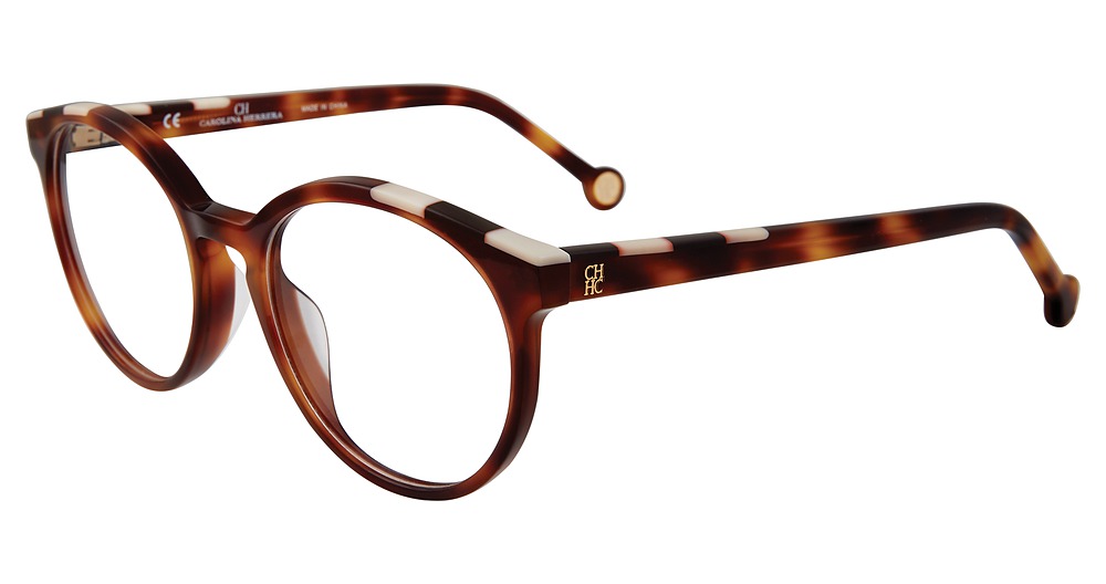 Carolina Herrera VHE802K round eyeglasses in Tortoise 0752