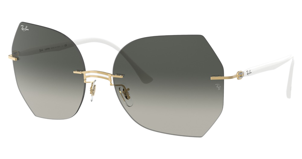 Ray-Ban RB8065 cateye sunglasses in White on Gold/Grey Gradient Dark Grey