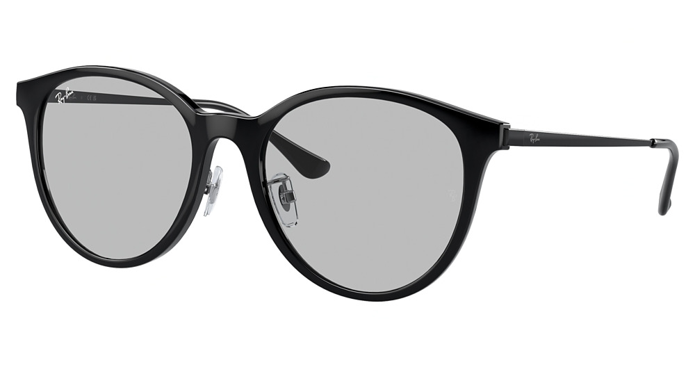 Ray-Ban RB4334D round sunglasses in Black/Light Grey