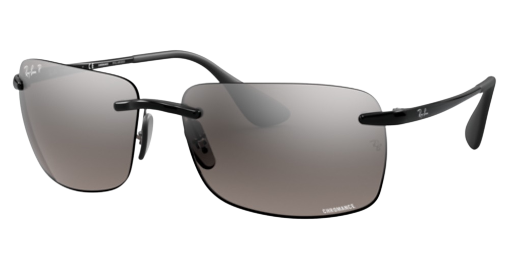 Ray-Ban RB4255 rectangle sunglasses in Black/Grey Mirror Silver