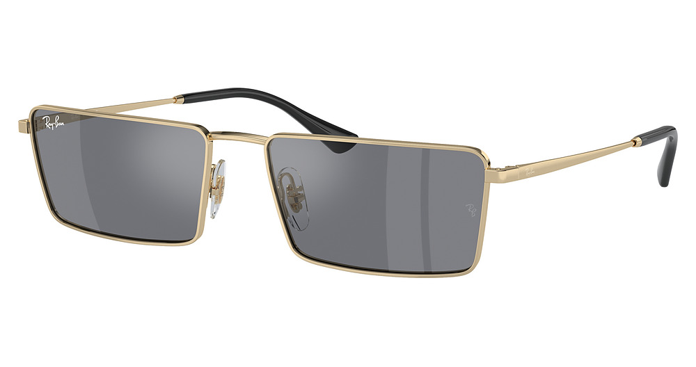 Ray-Ban RB3741 EMY sunglasses in Light Gold/Dark Grey Flash Silver