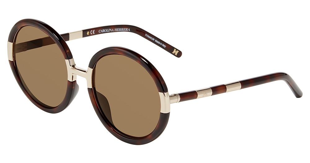 Carolina Herrera SHN609M round sunglasses in Tortoise 09 Xk