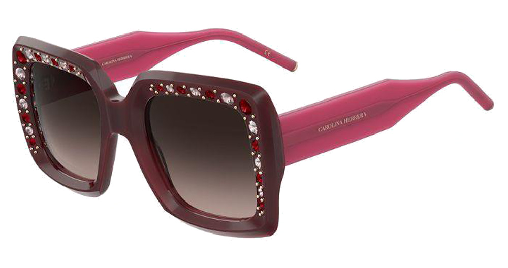 Carolina Herrera HER 0178/S square sunglasses in Burgupink/Brown Shaded