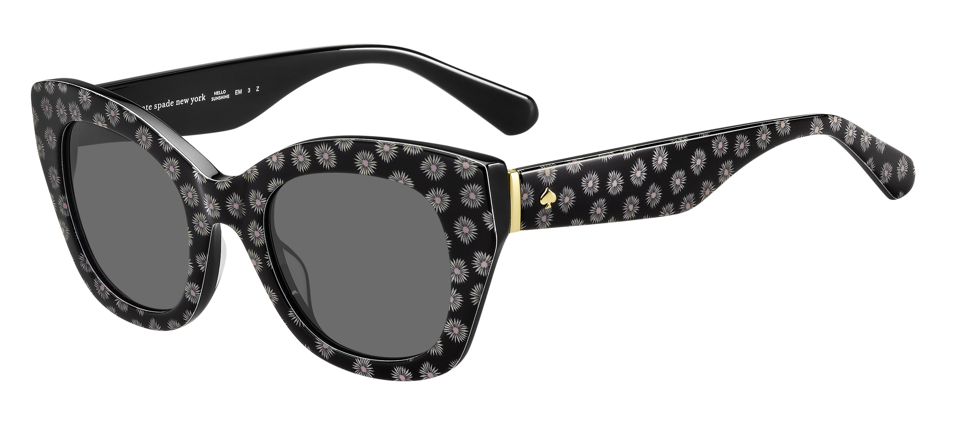 Kate Spade Jalena/S cateye sunglasses in Black Pattern White (M9 Grey Pz)