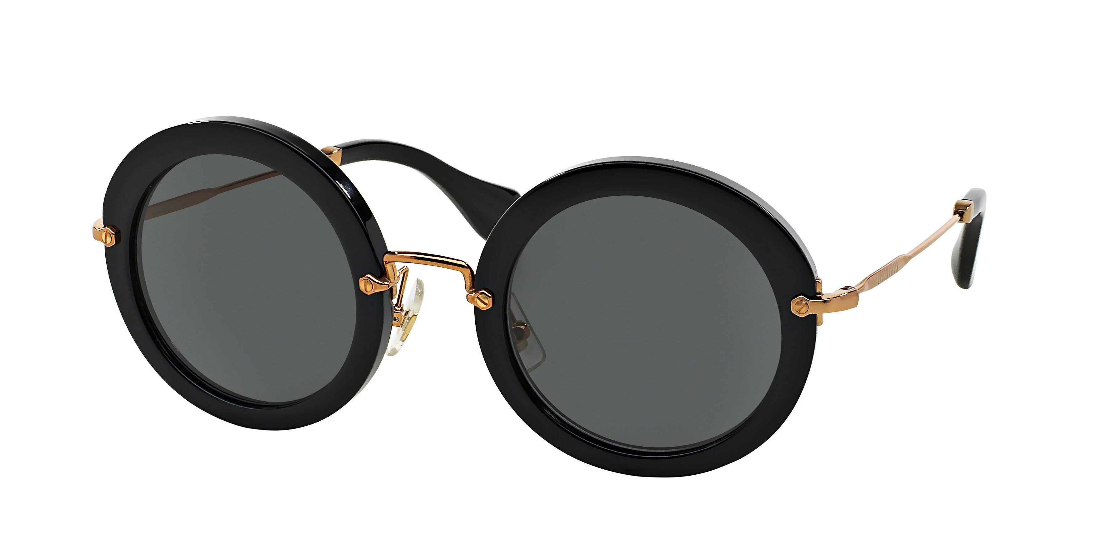 Miu Miu MU 13NS round sunglasses in Black