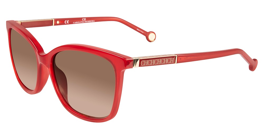 Carolina Herrera SHE702 rectangle sunglasses in Shiny Opal Red 849