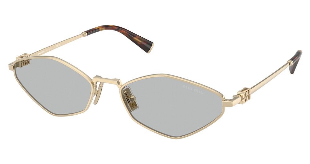 Miu Miu MU 56ZS round sunglasses in Pale Gold/Light Grey