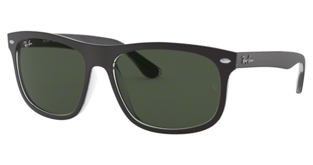 Ray-Ban RB4226 round sunglasses in Black on Transparent/Dark Green
