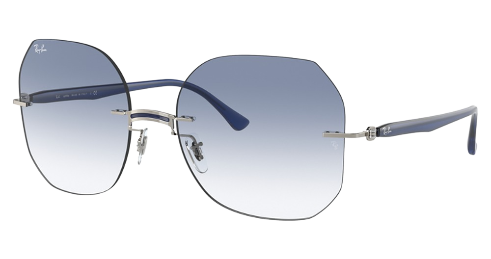 Ray-Ban RB8067 cateye sunglasses in Blue on Silver/Clear Gradient Light Blue