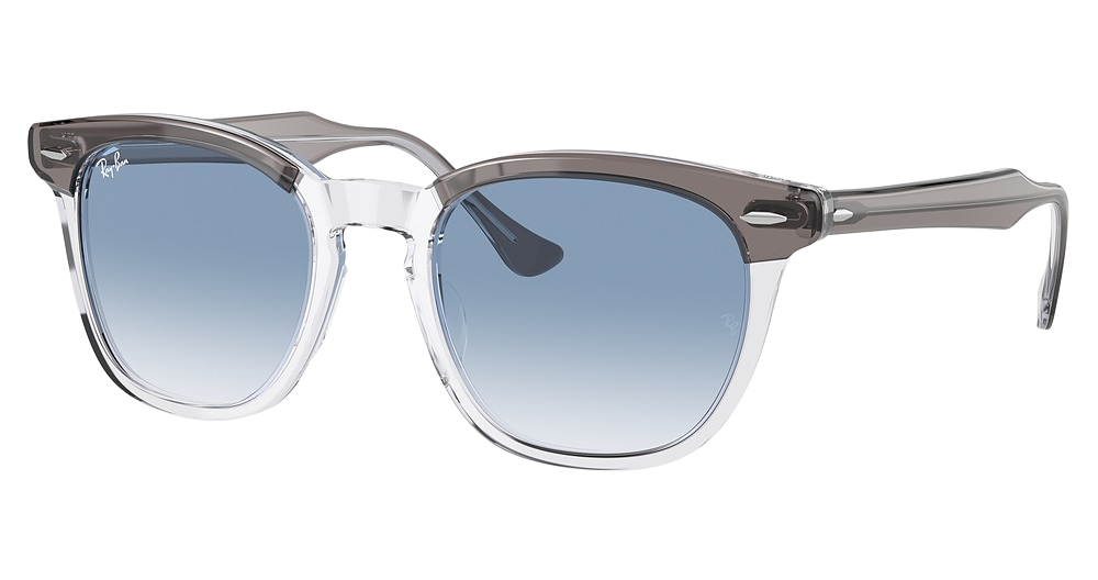 Ray-Ban RB2298F HAWKEYE round sunglasses in Grey on Transparent/Clear Gradient Blue
