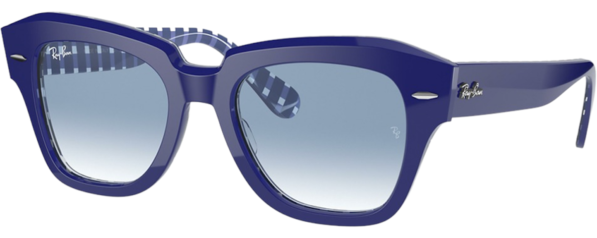 BLUE ON VICHY BLUE/WHITE / CLEAR GRADIENT BLUE