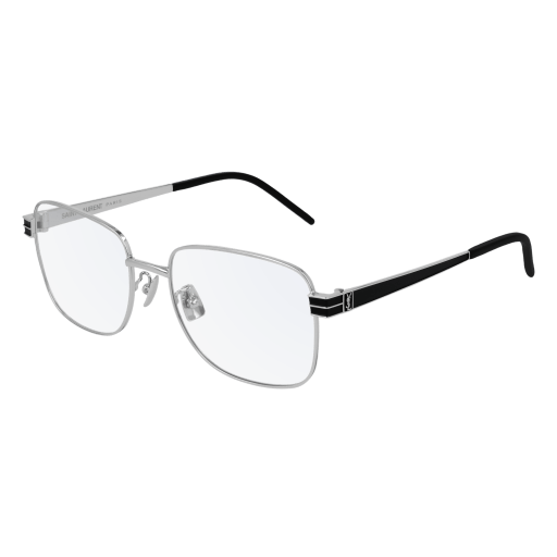 Saint Laurent SL M56 square sunglasses in Silver Black Transparent