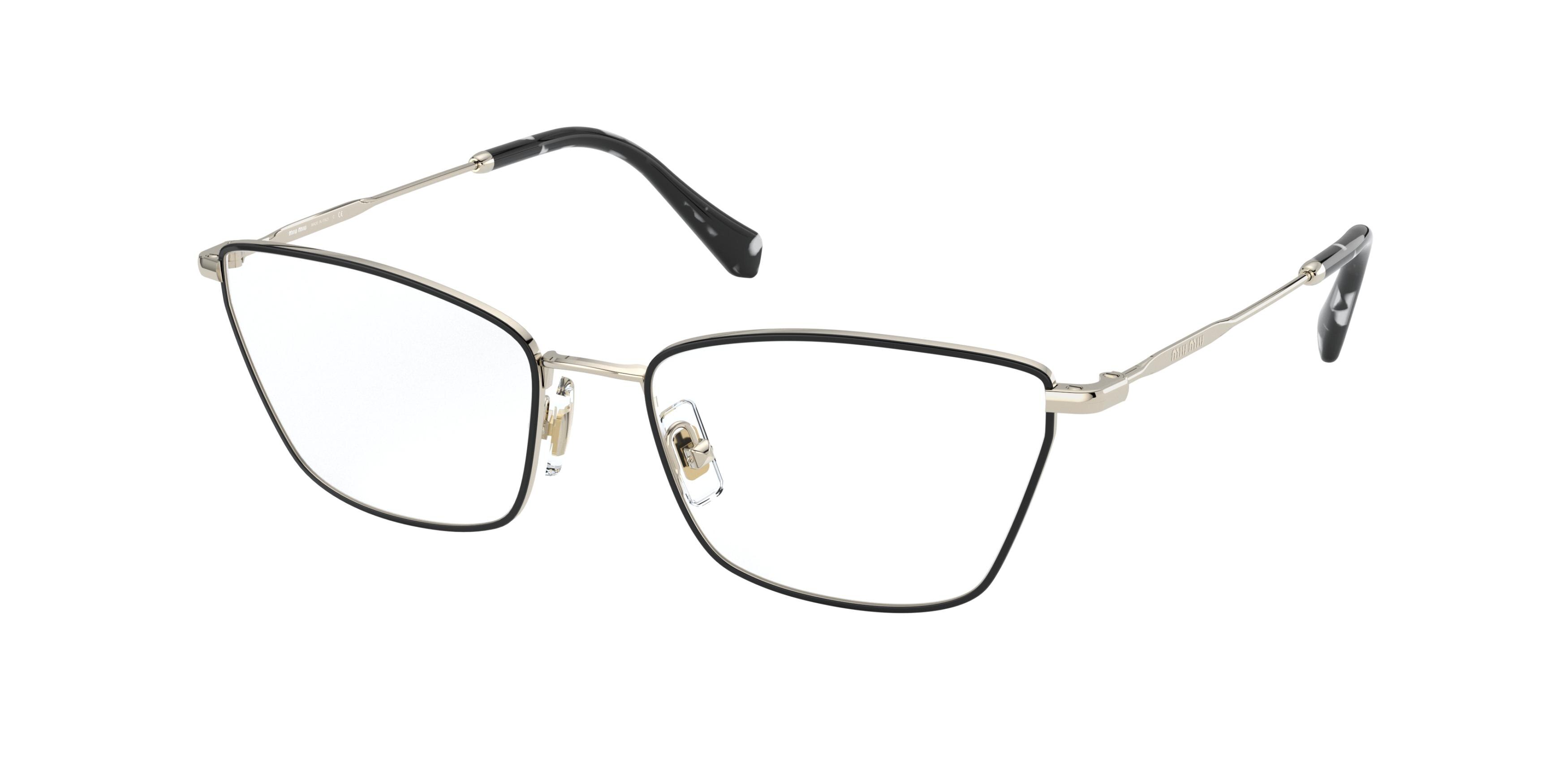Miu Miu MU 52SV cateye eyeglasses in Pale Gold/Black
