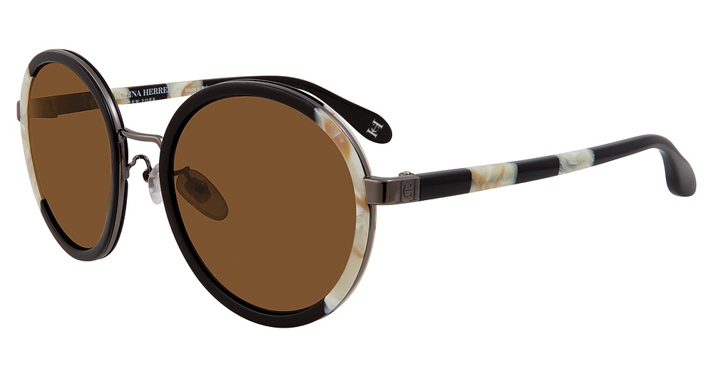 Carolina Herrera SHN050M round sunglasses in Black 06 K5
