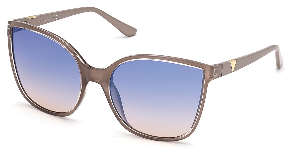 shiny beige / blue mirror