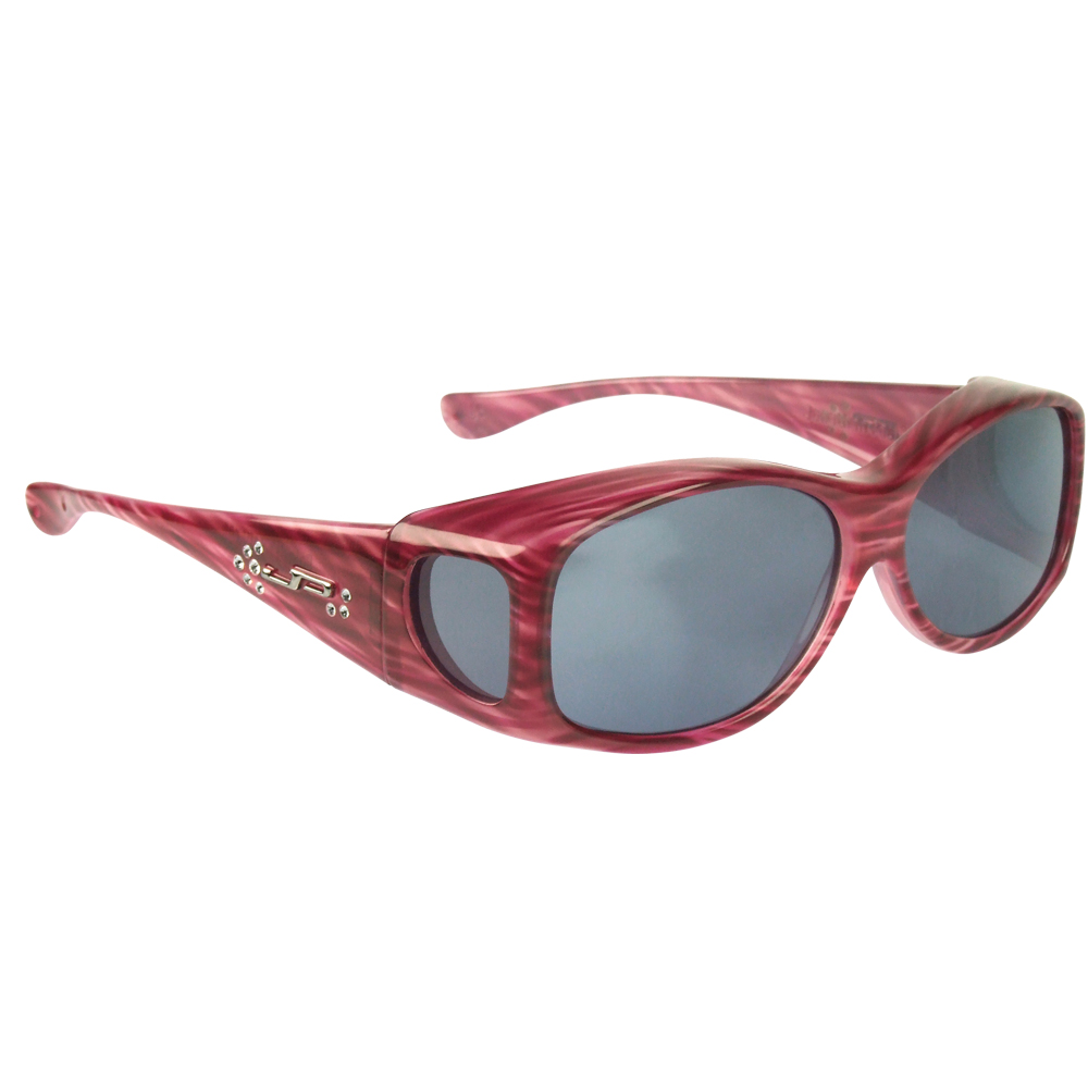 Red Licorice With Swarovski® Crystals / Grey Lens