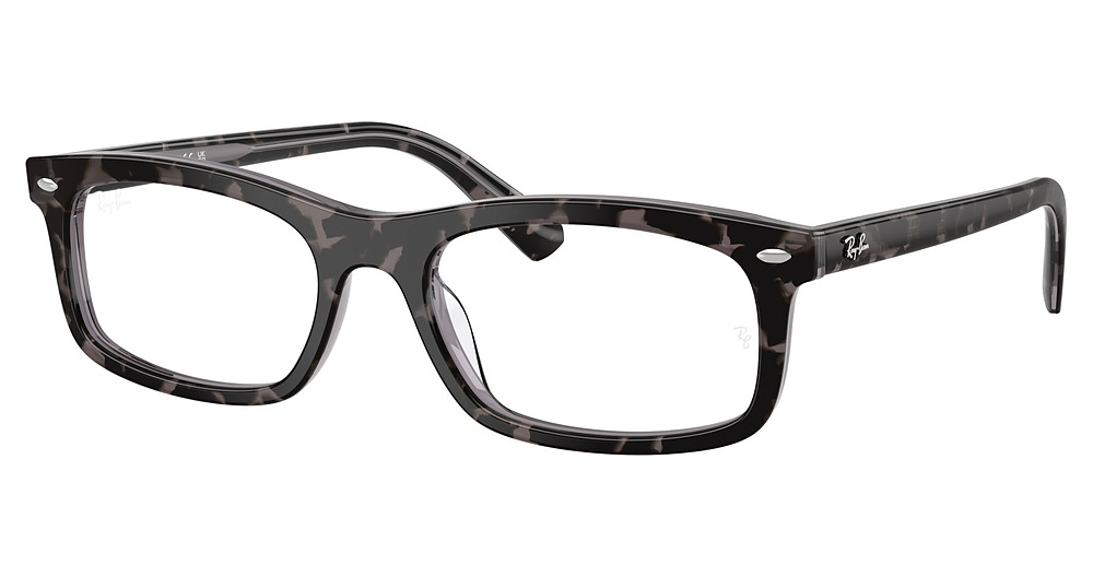 Ray-Ban RX5450 rectangle eyeglasses in Havana Grey on Transp. G