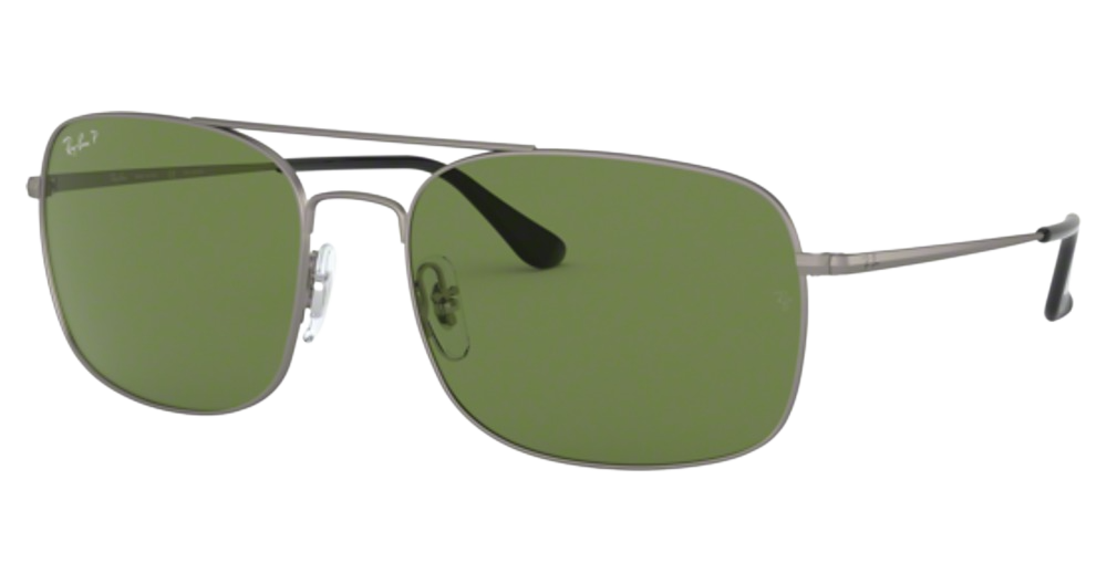 Ray-Ban RB3611 aviator sunglasses in Matte Gunmetal/Green