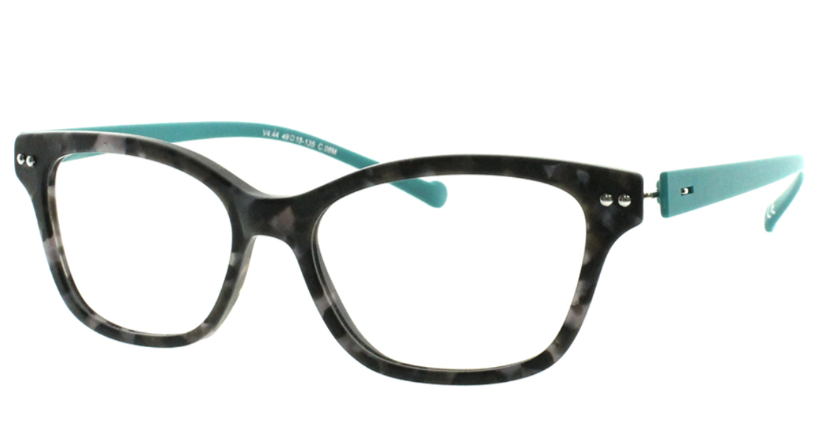 iGreen V-4.44 square eyeglasses in Pearled Grey Havana
