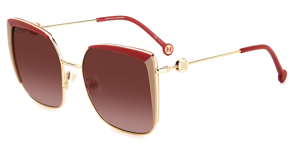Carolina Herrera HER 0111/S square sunglasses in Red Beige/Pink Doubleshade