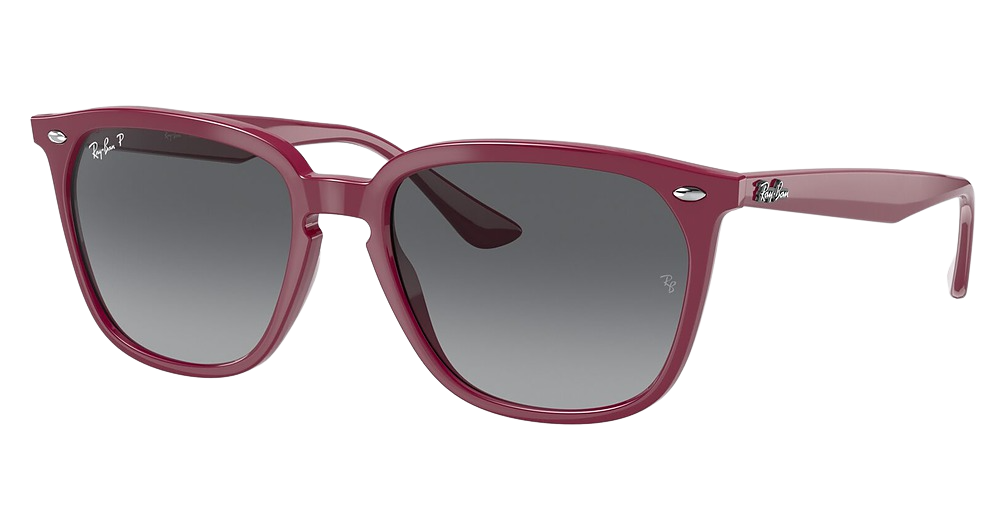 Ray-Ban RB4362 round sunglasses in Amaranth/Grey Gradient Polarized