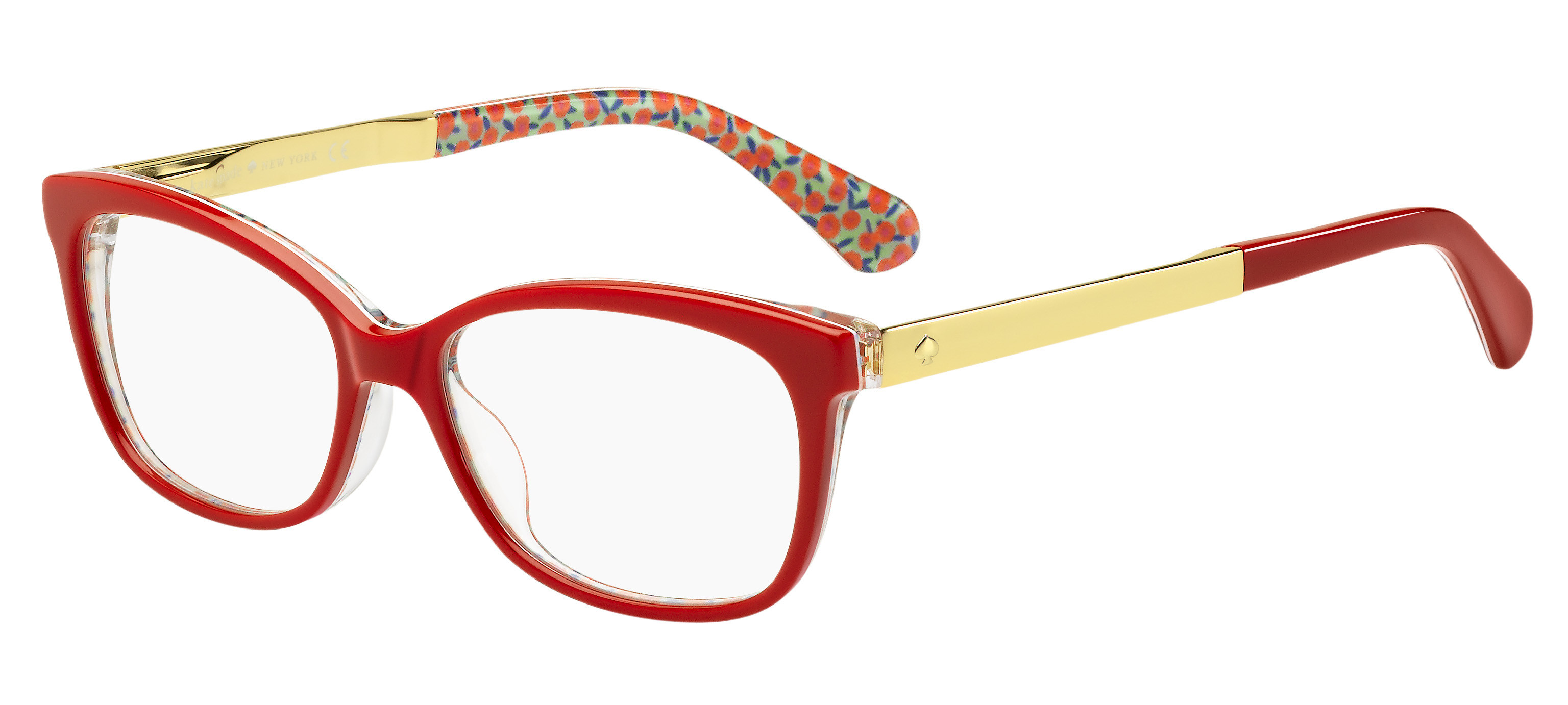 Kate Spade Jodiann rectangle eyeglasses in Red Green Palladium Transparent