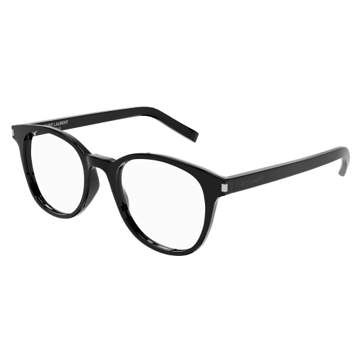 Saint Laurent SL 523 round eyeglasses in Black Black Transparent
