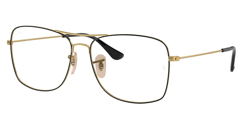 Ray-Ban RX6498 aviator eyeglasses in Black on Arista