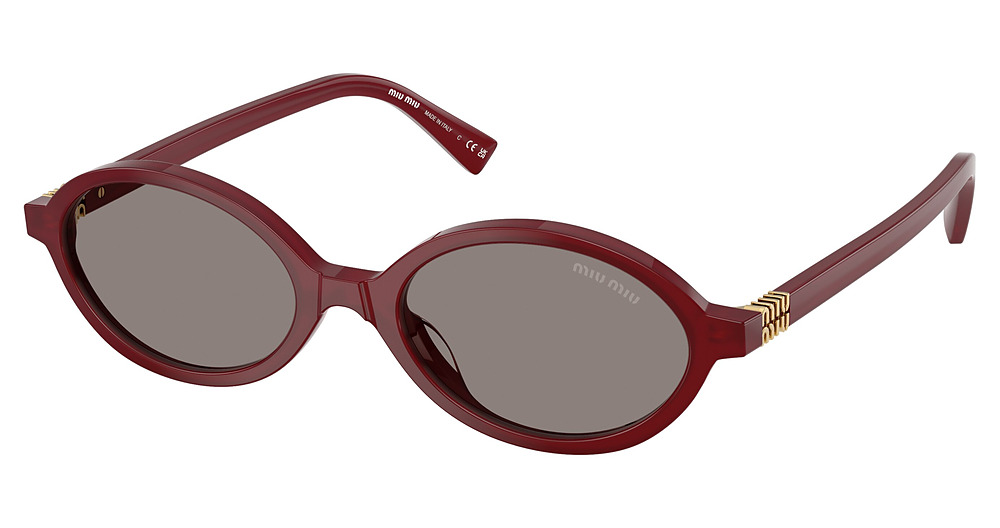 Miu Miu MU 04ZSF round sunglasses in Opal Burgundy/Dark Grey