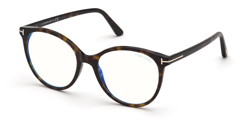 Tom Ford FT5742-B round eyeglasses in Dark Havana