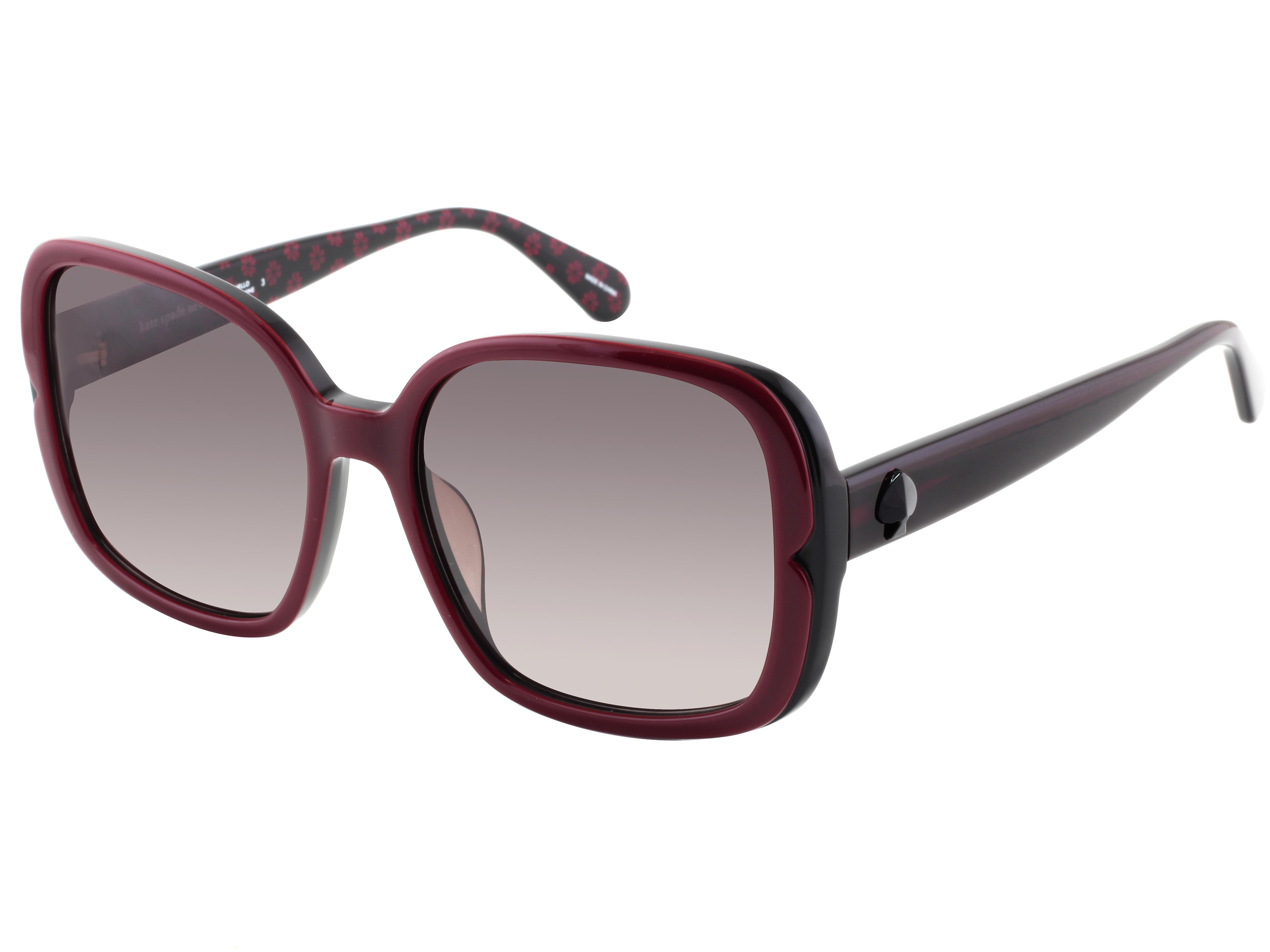 Kate Spade Elianna/G/S square sunglasses in Burgundy Pattern (Ha Brown Gradient)