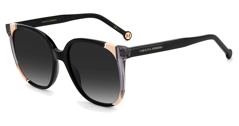 Carolina Herrera CH 0062/S square sunglasses in Black Nude/Grey Shaded