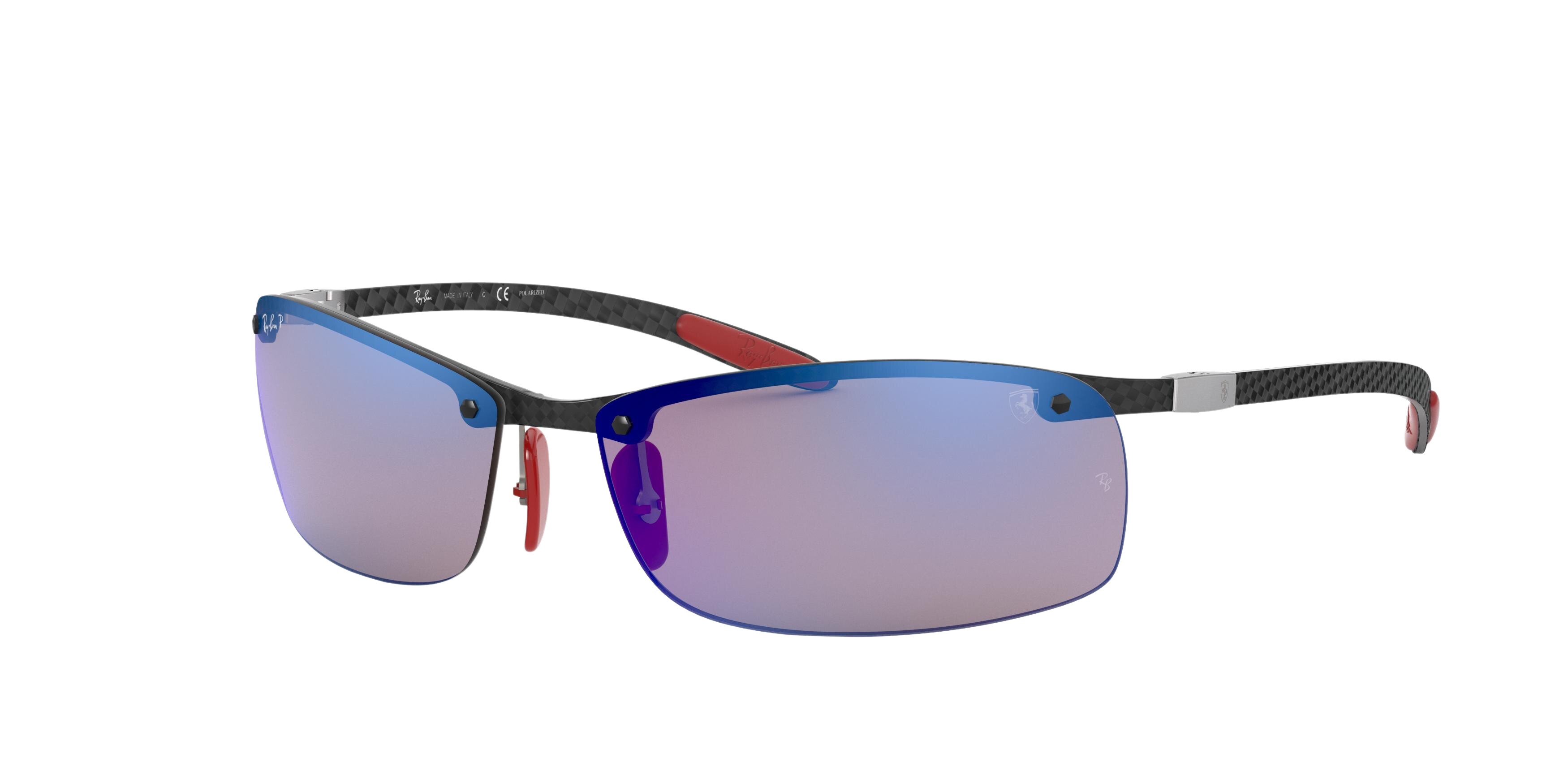 Ray-Ban RB8305M rectangle sunglasses in Shiny Dark Carbon