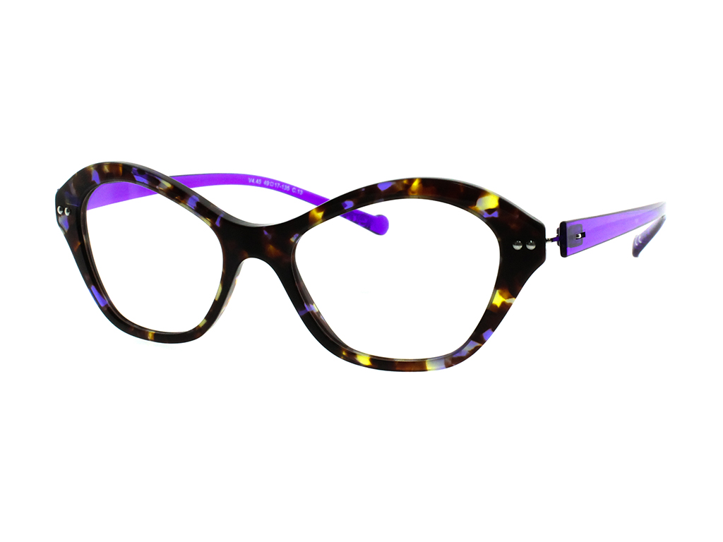 iGreen V-4.45 irregular eyeglasses in Havana Dark Brown Yellow Blue