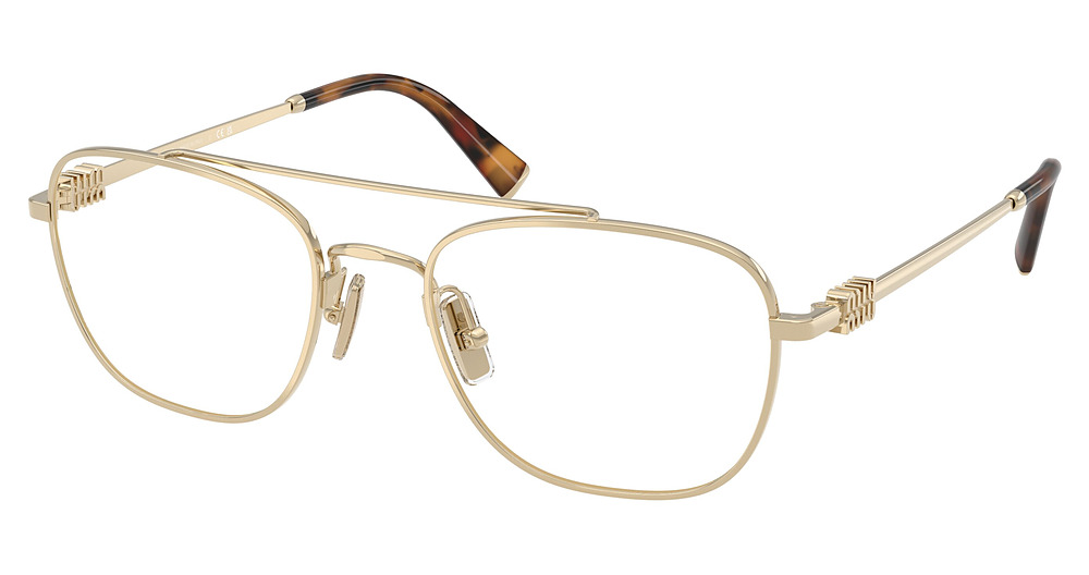Miu Miu MU 51WV aviator eyeglasses in Pale Gold