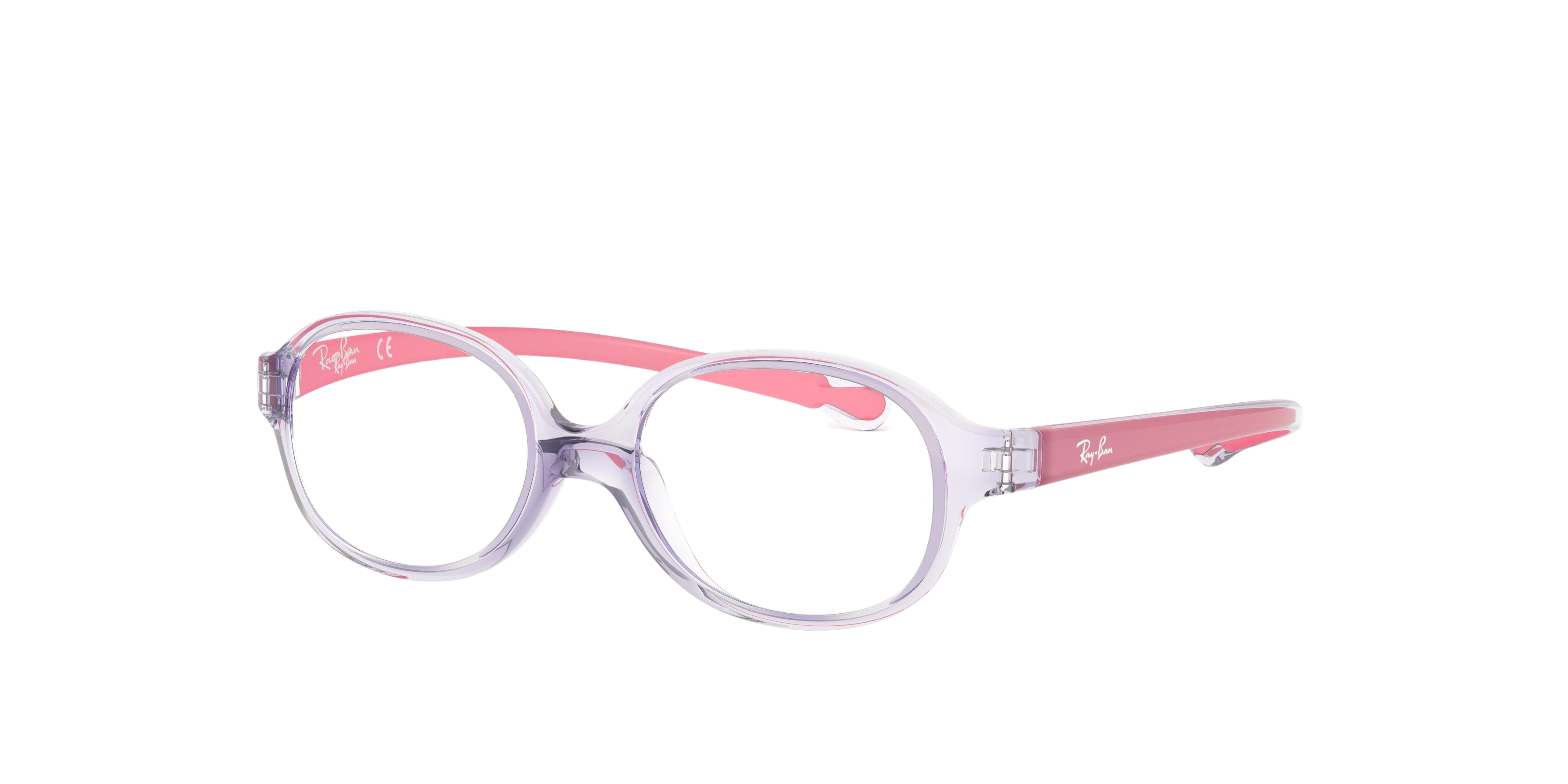 Ray-Ban RY1587 round eyeglasses in Transparent Light Violet