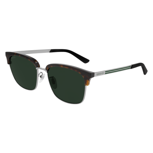 Gucci GG0697S rectangle sunglasses in Havana Ruthenium Green/Nylon