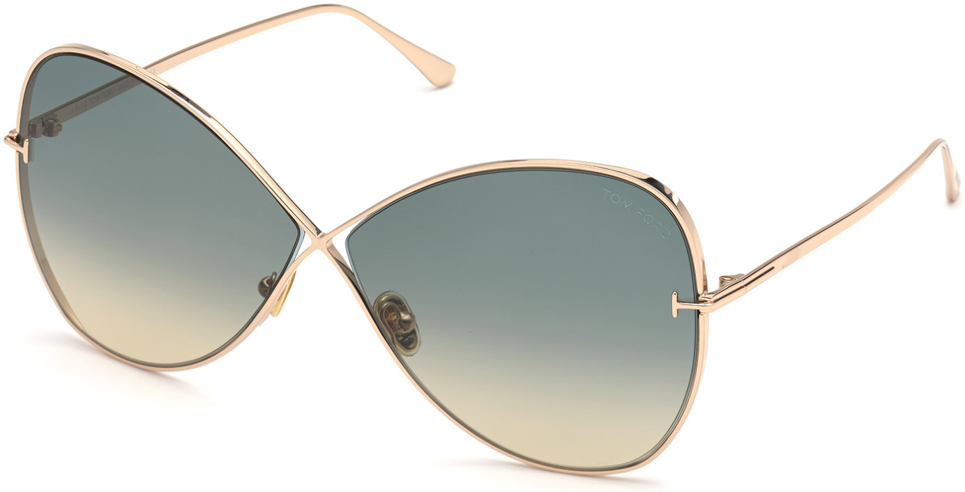 Tom Ford FT0842 Nickie round sunglasses in 28P Shiny Rose Gold