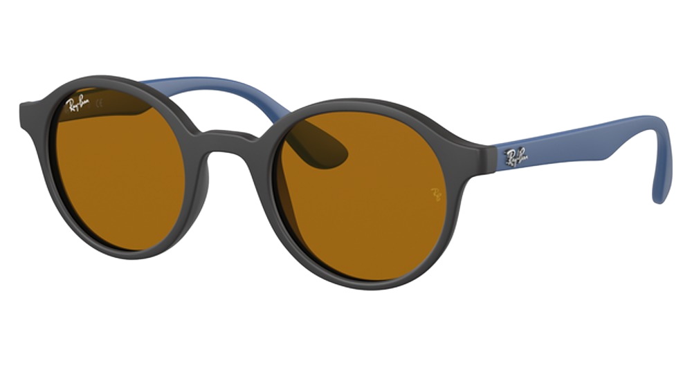 Ray-Ban RJ9161S round sunglasses in Matte Black/Brown