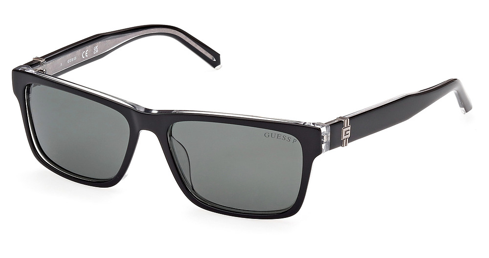 shiny black / green polarized