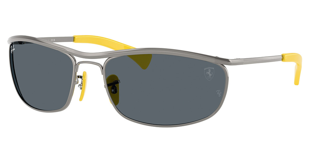 Ray-Ban RB3819M round sunglasses in Gunmetal/Blue