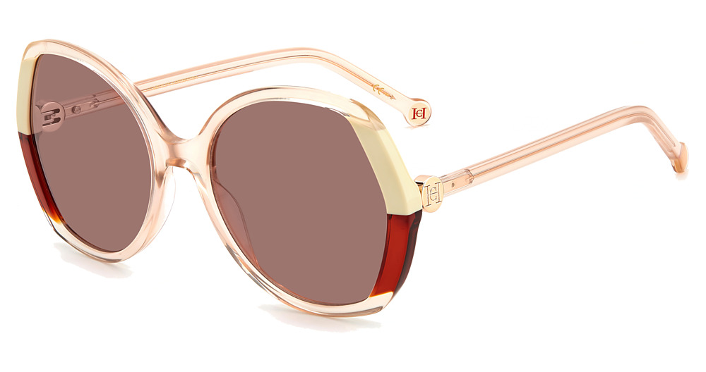 Carolina Herrera CH 0051/S irregular sunglasses in Nude Beige/Burgundy