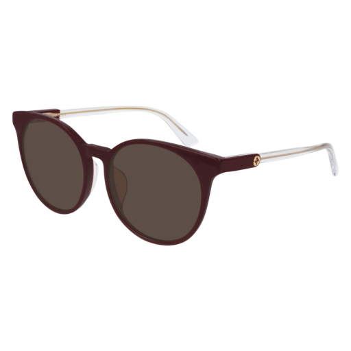 Gucci GG0488SA round sunglasses in Burgundy
