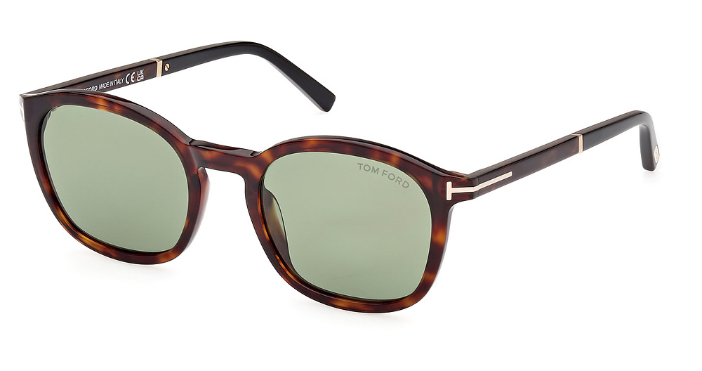 Tom Ford FT1020 square sunglasses in Dark Havana/Green