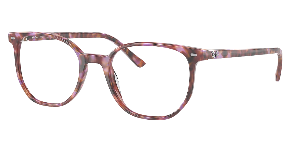 Ray-Ban RX5397F ELLIOT round eyeglasses in Brown/Violet Havana