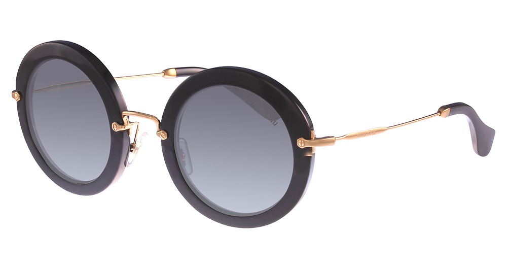 Miu Miu MU 13NS round sunglasses in Black/Grey