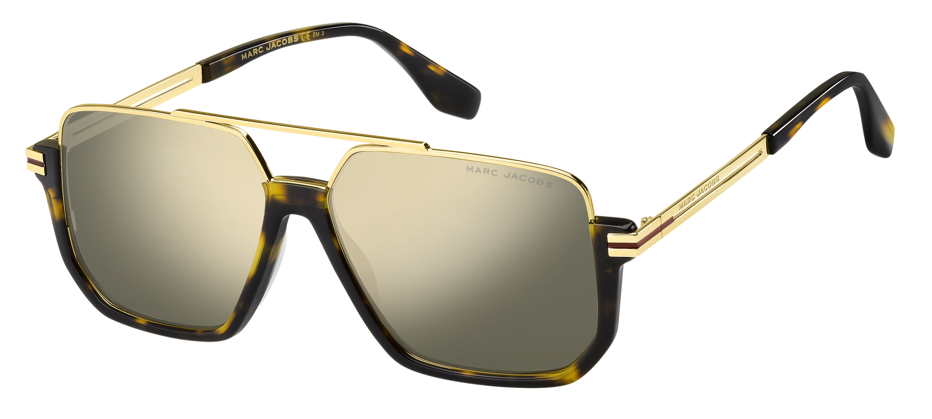 Marc Jacobs Marc 413/S square sunglasses in Dark Havana (Ue Grey Ivory Mirror)