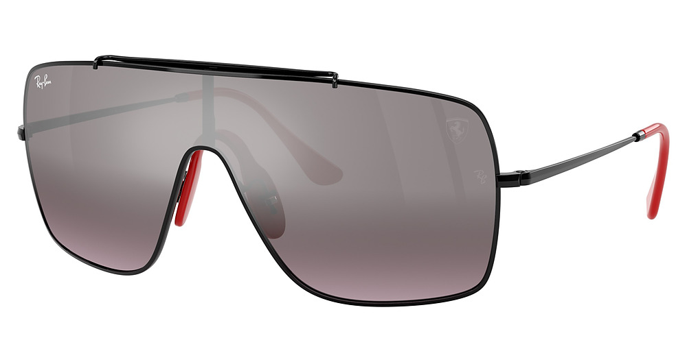 Ray-Ban RB3697M aviator sunglasses in Black/Violet Mirror Gradient Silver